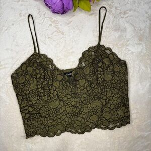 NEW Express Green Lace Cropped Camisole